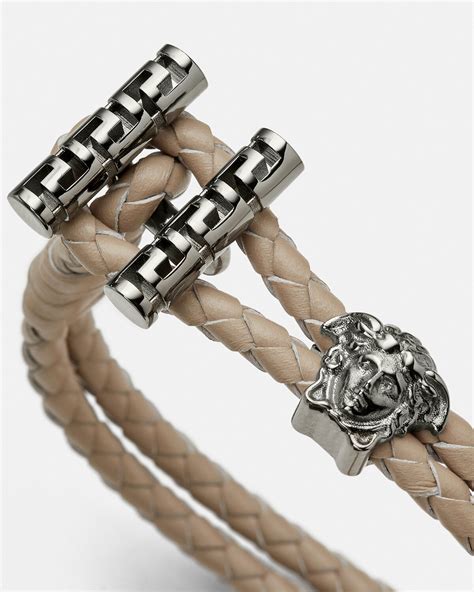 versace real gold bracelet|versace medusa braided bracelet.